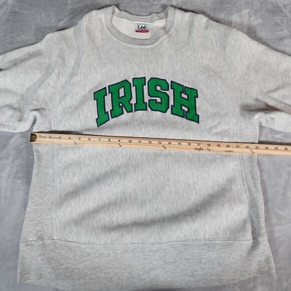 Vintage Lee Cross Grain Irish Crewneck Pullover Sweater Mens L Tall Fit READ! - Picture 9 of 11